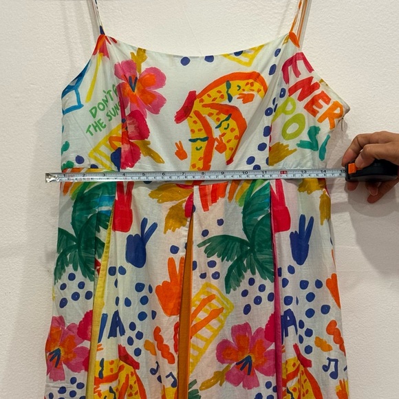 Farm Rio White Good Vibes Maxi Dress with a tropical floral print. Size S. - Picture 5 of 6